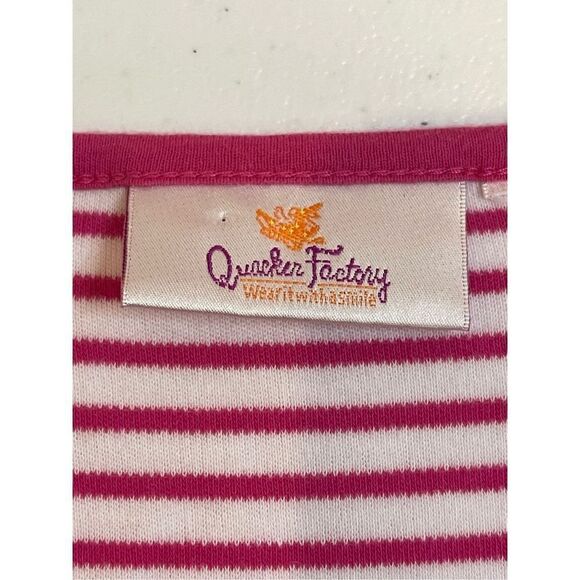 The Quacker Factory women’s sequined tshirt pink white striped 3X - Picture 6 of 6